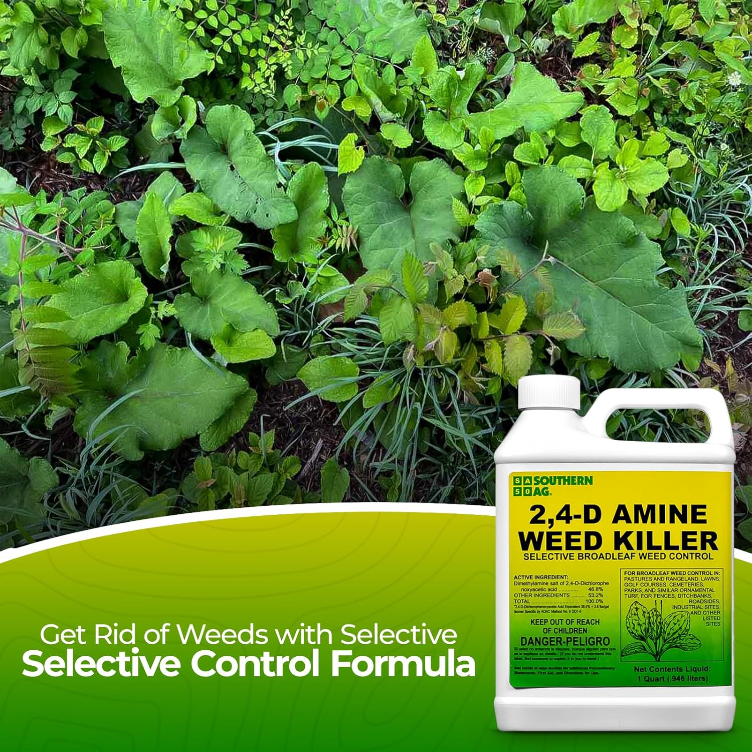 Heavy Duty Weed Killer Concentrate for Lawns, 1 Qt 2-Pack T49150