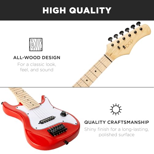 30in Kids Electric Guitar Beginner Starter Kit with Amplifier, Strap, Gig Bag, Picks J4176