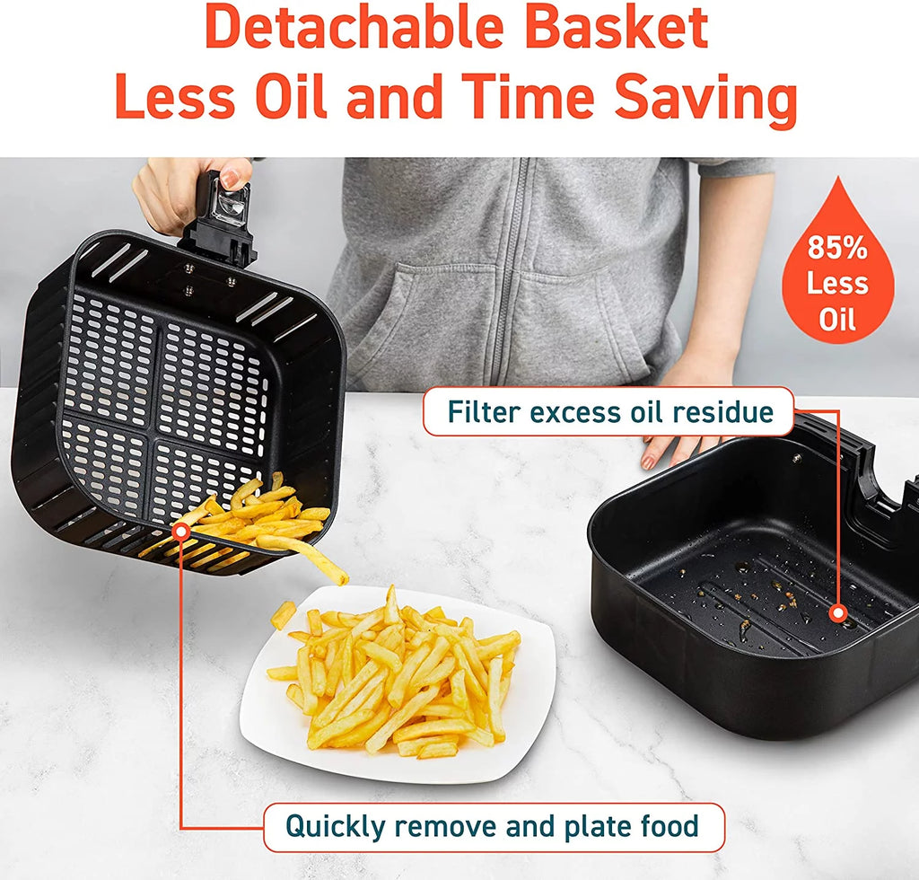 Air Fryer 5.8 QT, 12-in-1 Oven with Preheat and Keep Warm, Black F2438