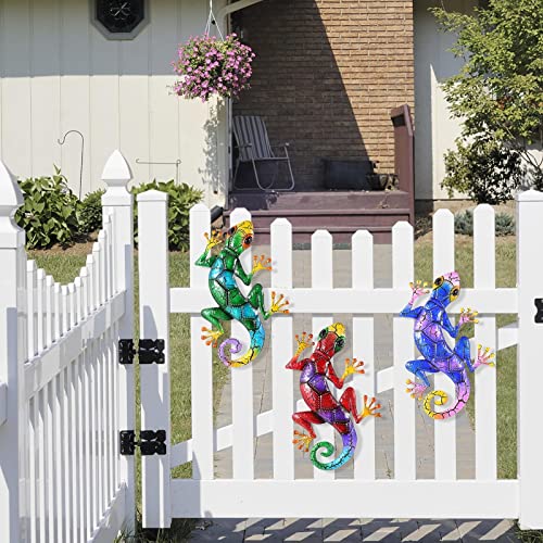 Metal Gecko Wall Art Handmade Glass Garden Decor H339922