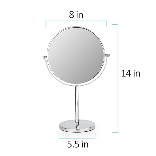 8" LED Lighted Makeup Mirror, 1x/10x Magnifying, 3 Colors, Rechargeable T478