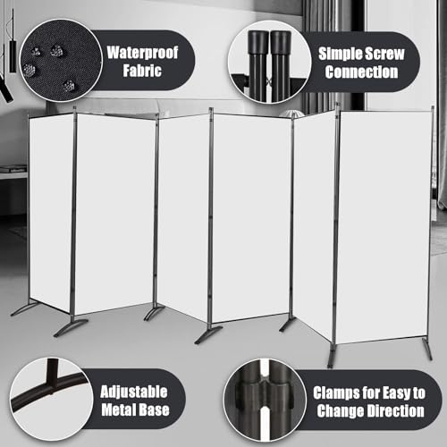 Room Divider, 6-Panel Folding Privacy Screen, Freestanding Partition G607