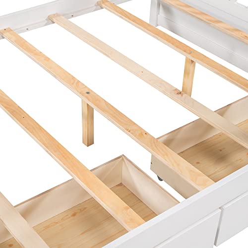 Twin Over Full Bunk Bed with Slide and Stairs for Kids I642