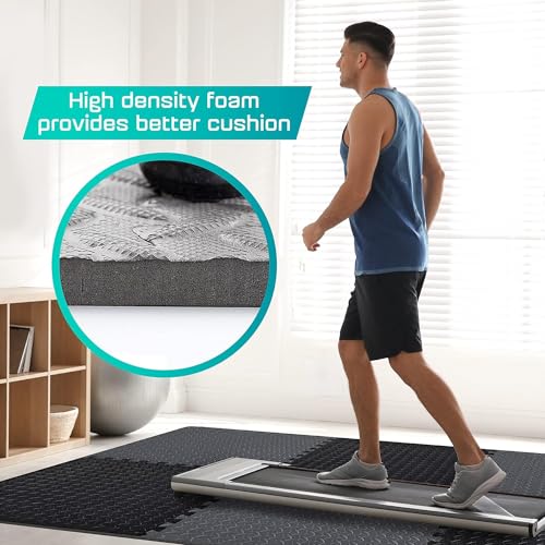 Puzzle Exercise Mat for Home Gym, EVA Interlocking Foam Floor Tiles with Border O344855