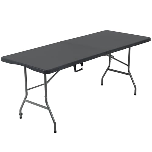 Folding Table 6 Foot Indoor Outdoor Heavy Duty Portable White A336496