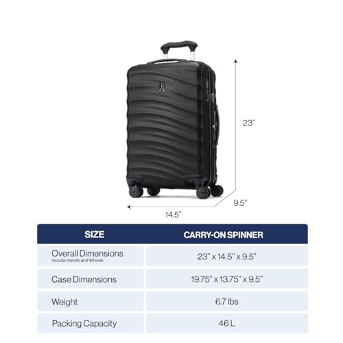 Hardside Expandable Carry-On Luggage with 8 Spinner Wheels and TSA Lock Q7052