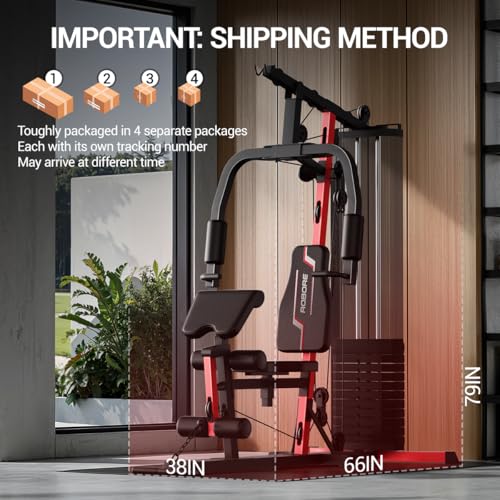 Home Gym System with 160LB Weight Stack, Full Body Strength Training H7527