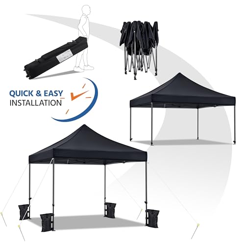 Heavy Duty Pop Up Canopy Tent 10x20 with Wheeled Carry Bag, White Q36763