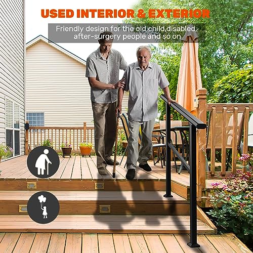 Outdoor Stair Railing for 2-3 Steps with Installation Kit T7933