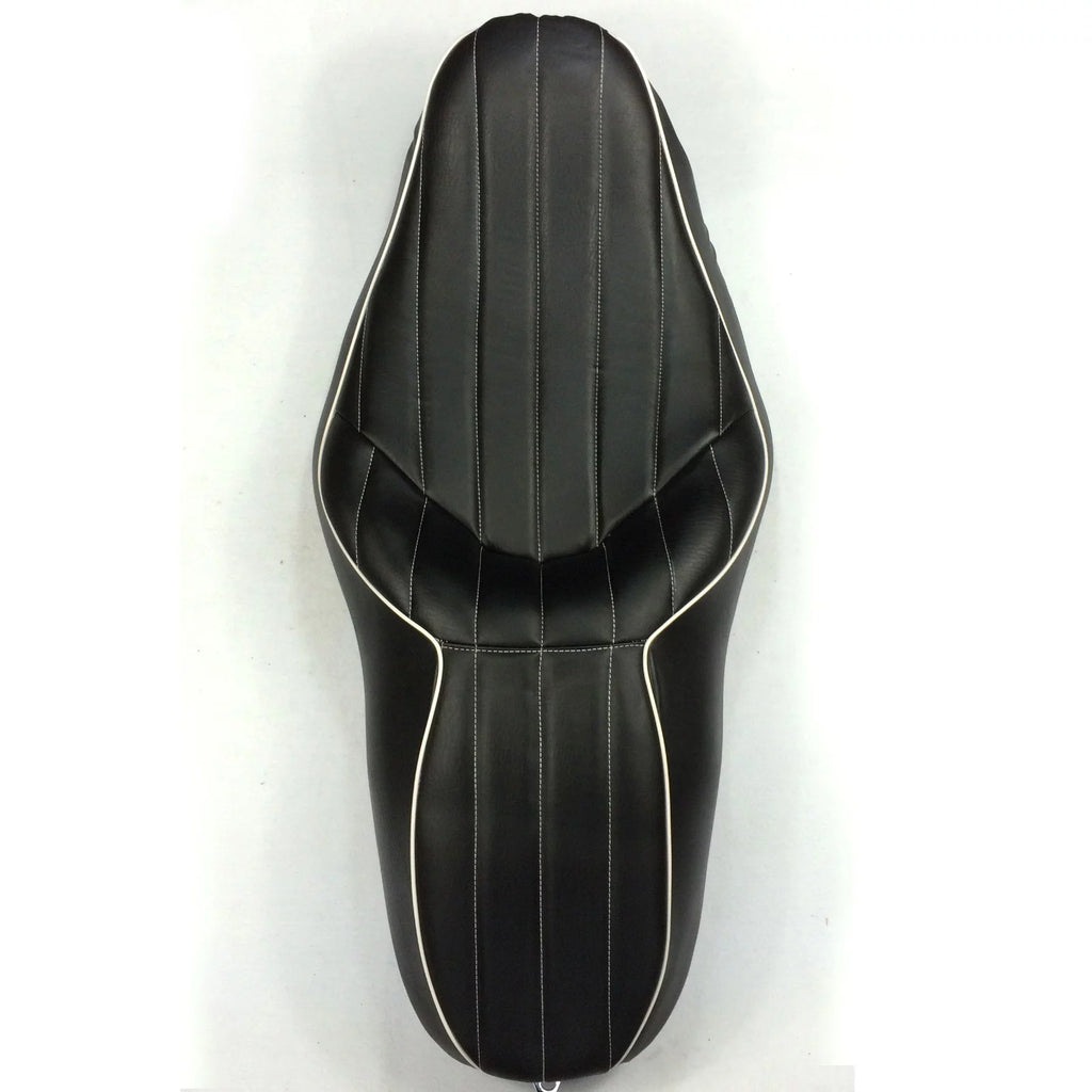 Motorcycle 2-up Leather Seat with Vertical Stripes Z3586
