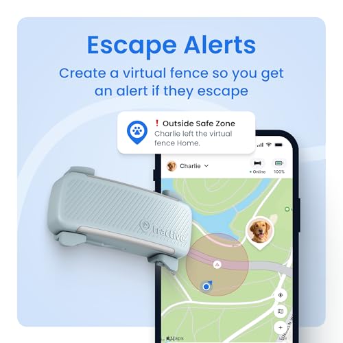 Dog GPS Tracker with Virtual Fence and Vital Signs Monitoring R1119