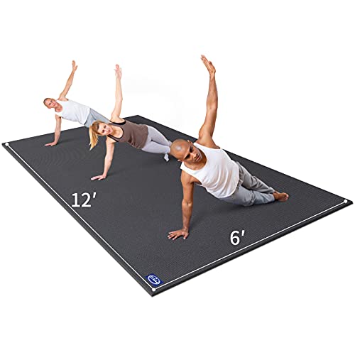 Extra Large Yoga Mat 12x6 ft, Non-Slip, Thick for Home Workout C117068