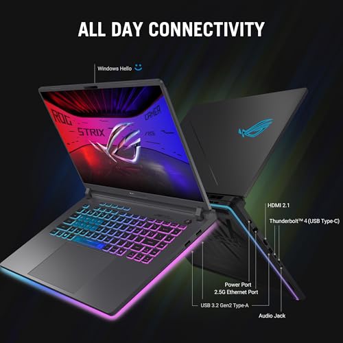 Gaming Laptop, 16” FHD+ 165Hz Display, RTX 5060, Core i7, 16GB DDR5, 1TB SSD, Wi-Fi 7, Windows 11 Home W4772