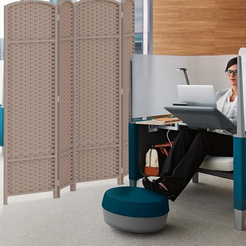 4 Panel Room Divider Screen 5.6 Ft Tall Folding Privacy Partition H959002