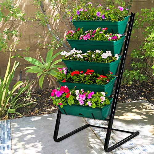 Vertical Garden Herb Raised Bed 4.5FT Freestanding Elevated Planters with 5 Container Boxes I128563