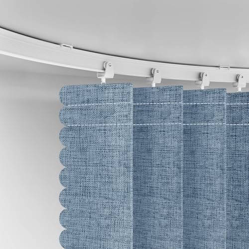 Blackout Accordion Room Divider Curtains with Ceiling Track for Bedroom Patio Sliding Door Q924855