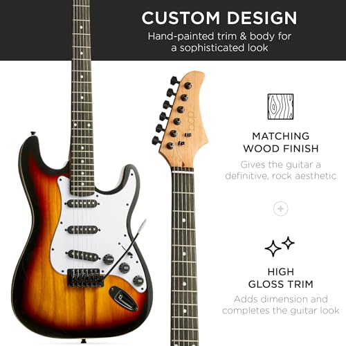 39in Full Size Beginner Electric Guitar Starter Kit with Case and Amp E13920