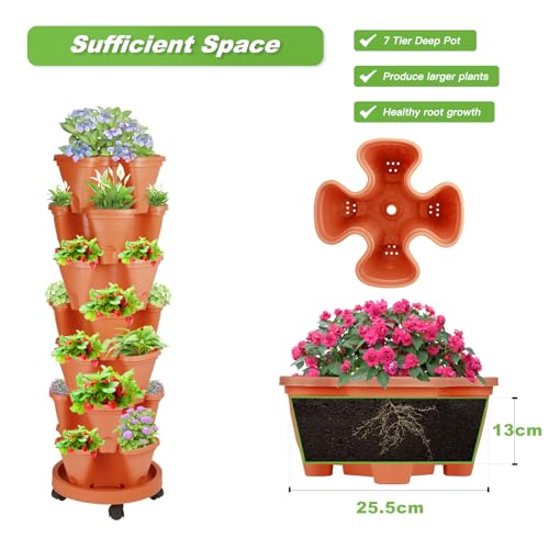 7 Tier Vertical Garden Planter with Watering Bottle and Wheels P37144