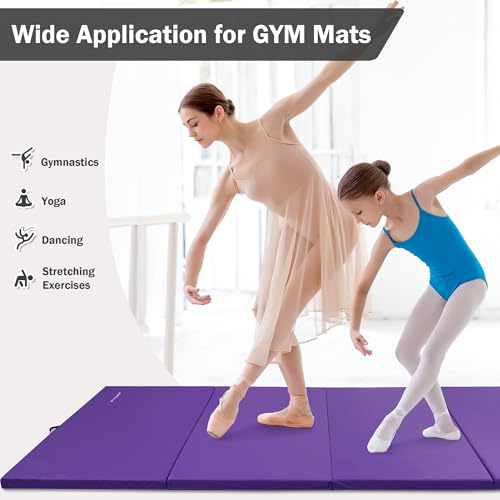 Folding Exercise Gymnastics Mat, 4x8x2 Inch, with Carrying Handles P466
