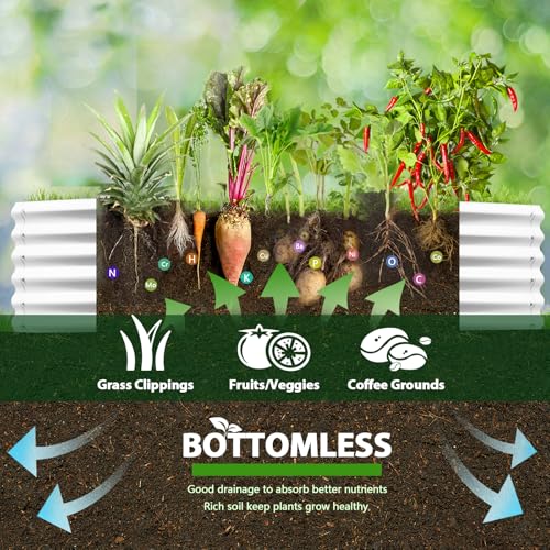 Galvanized Raised Garden Bed Oval Metal Planter Box for Vegetables Flowers U63502