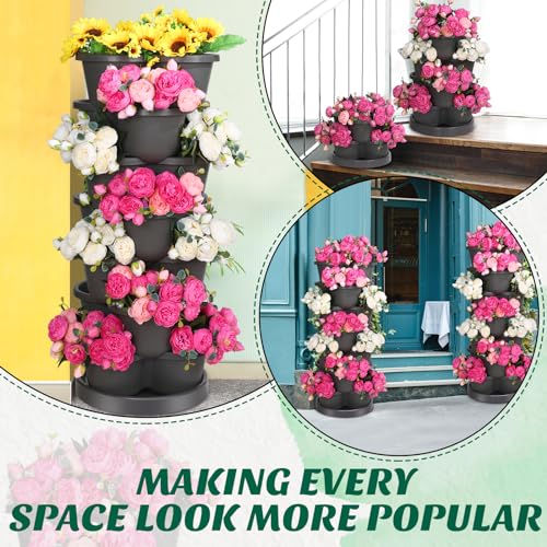 7-Tier Stackable Planter for Indoor Outdoor Gardening R280384