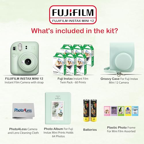 Instax Mini 12 Instant Camera Bundle with 60 Sheets Film and Accessories D684321