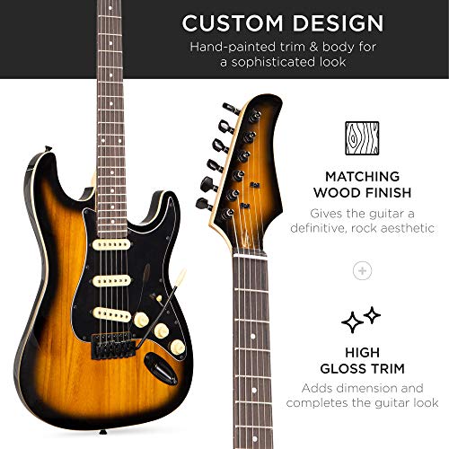 39in Full Size Beginner Electric Guitar Starter Kit with Case and Amp E13920