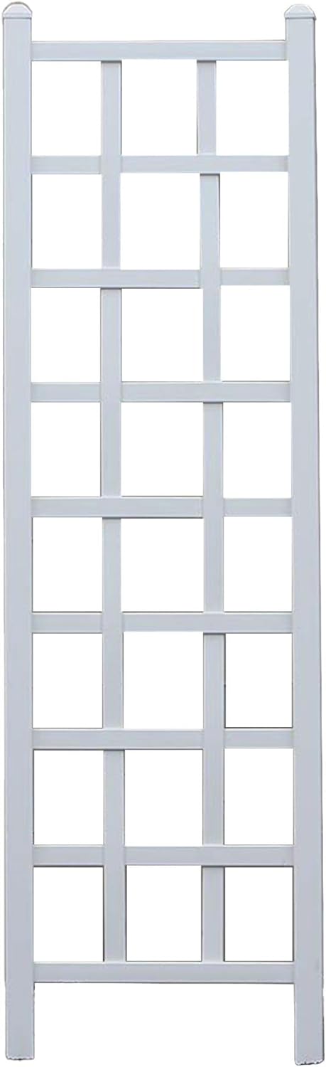 PVC Vinyl Outdoor Garden Patio Trellis with Ground Anchors, White M9343