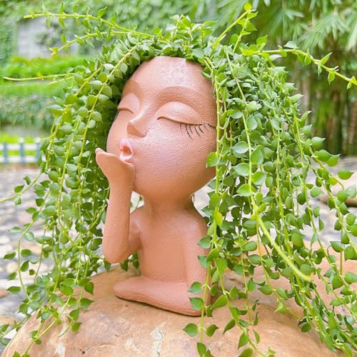 Face Planter Pot for Plants Succulent Cactus Indoor Outdoor Q55365