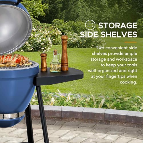 Charcoal Kamado Grill with Pizza Stone and Wheels Y970299