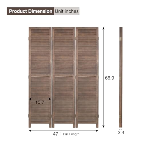 6 Panel Wood Room Divider Privacy Screen Freestanding White U13428
