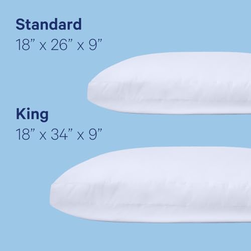 King Size Pillow, White, 2 Pack O284321
