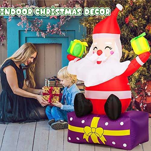 Inflatable Santa Claus with Gift Boxes Outdoor Christmas Yard Decoration J156