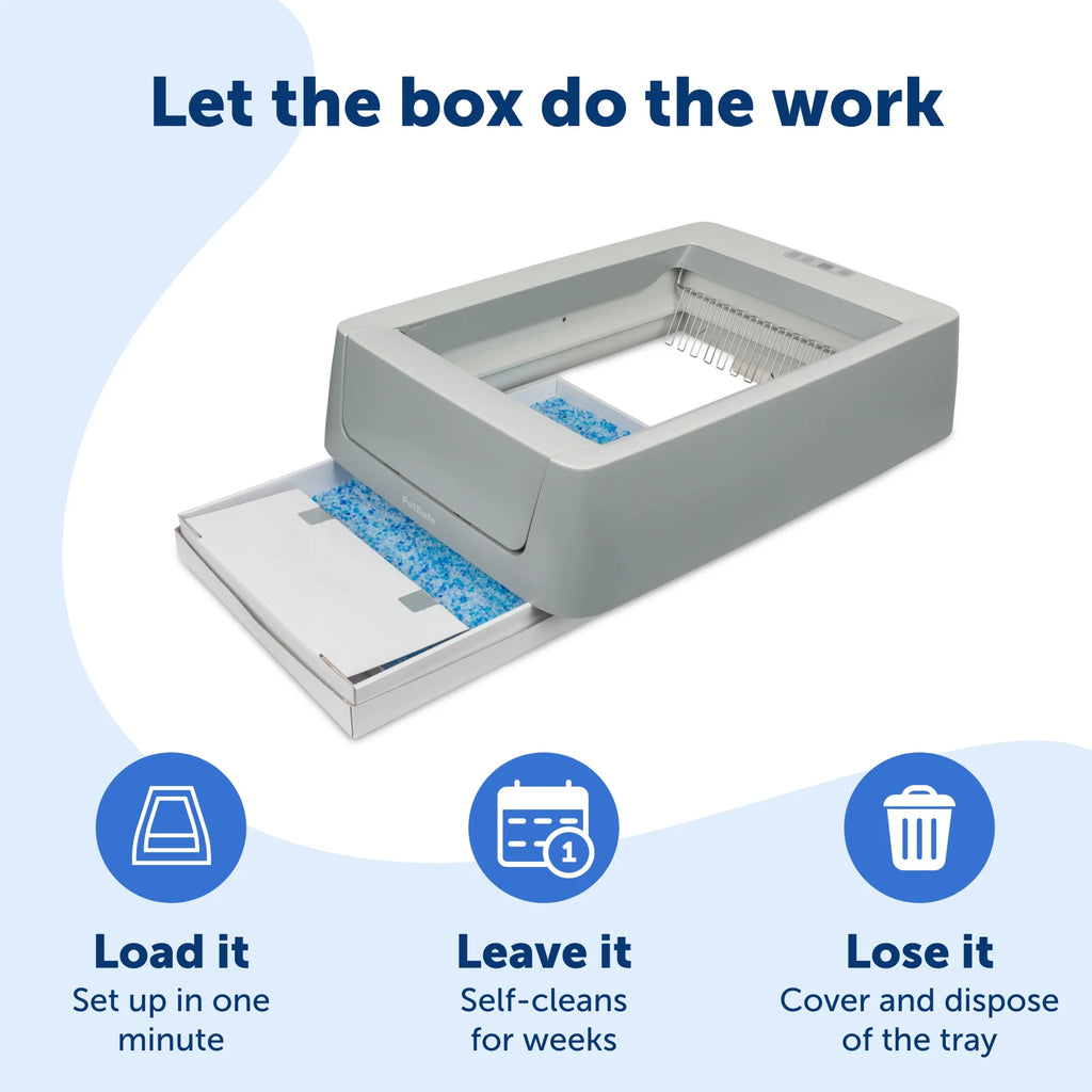 Self-Cleaning Cat Litter Box with Phone App, Gray Q761990
