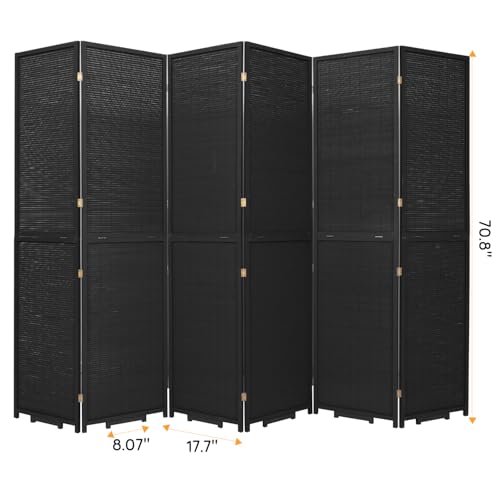 Bamboo Room Divider Folding Privacy Screen, 4 Panel, Beige N84000