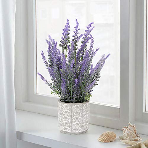 Lavender Artificial Plant in Cement Pot for Home Table Decor G990
