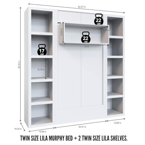 Queen Murphy Wall Bed with Two Bookshelves Z468
