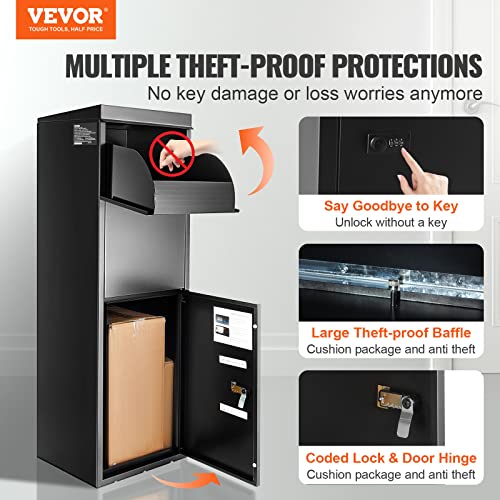 Galvanized Steel Package Delivery Box with Coded Lock, IPX3 Waterproof P292