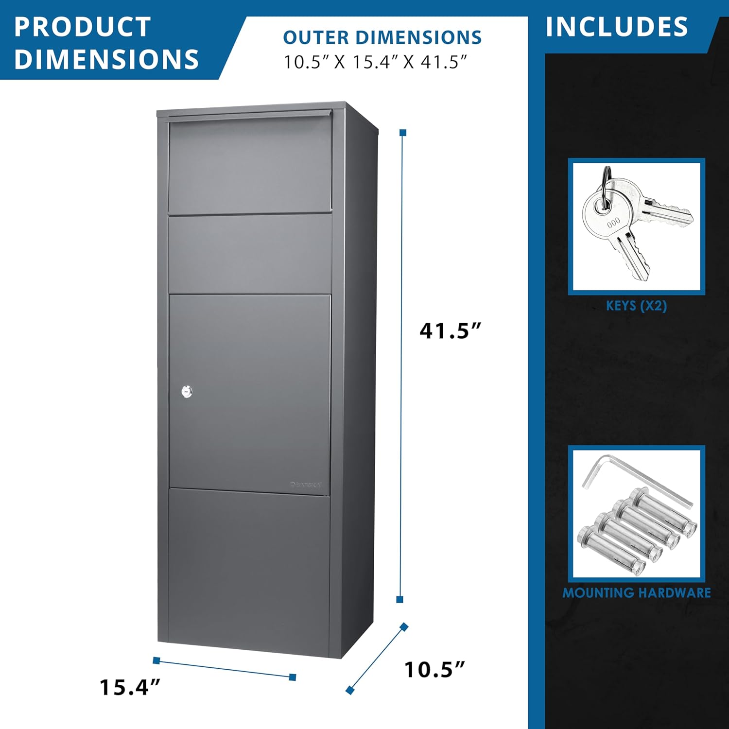 Large Steel Parcel Drop Box with Lock S7648