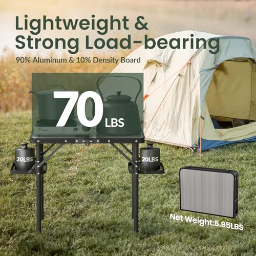 Folding Camping Table Small 2ft, Portable with Extra Space, Aluminum V581
