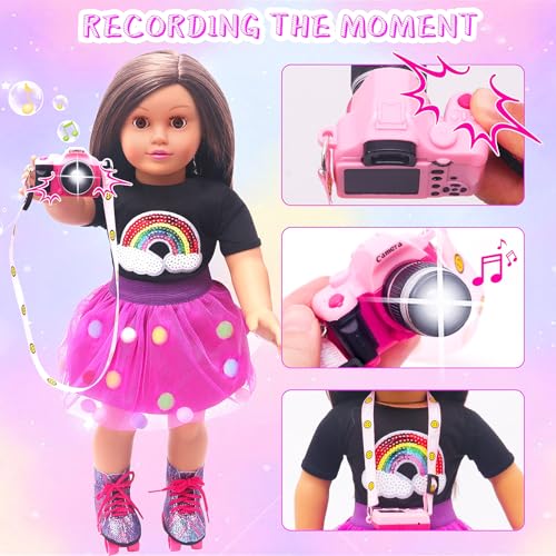 18 Inch Doll Travel Set with Suitcase, Dress, and Accessories B481