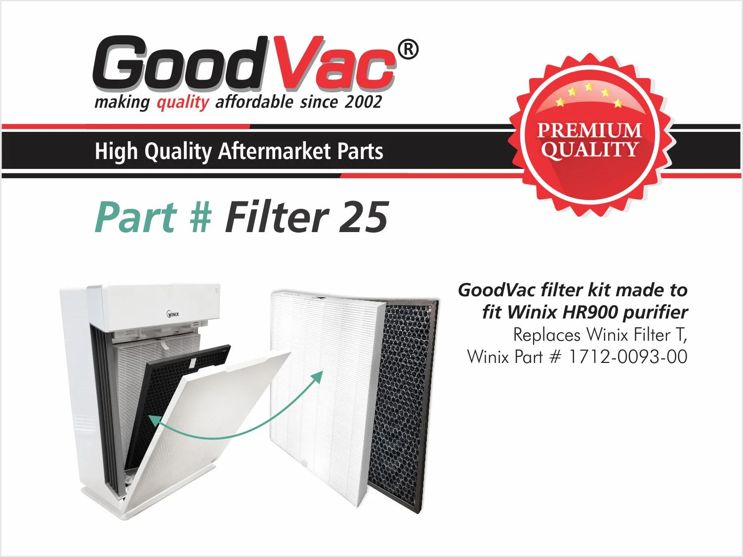 HEPA Filter Kit Compatible with Winix HR900 Y339