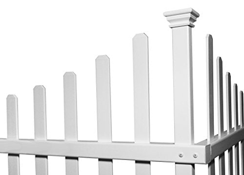 Vinyl Corner Picket Accent Fence, 40" W x 30" H, White C1065