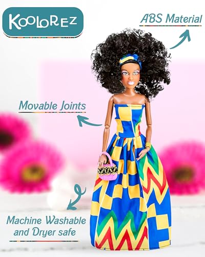 Black Doll Set with Movable Joints for Girls V695