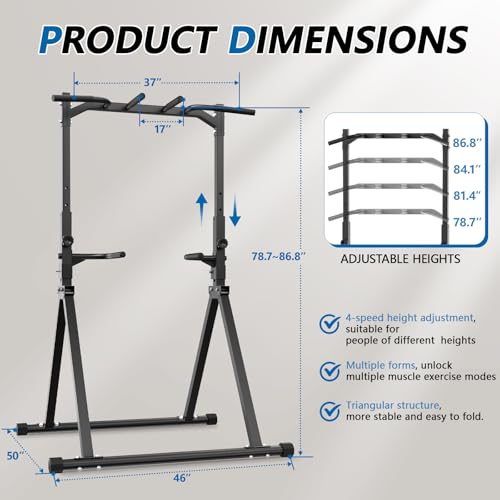 Pull Up Bar Dip Station for Home Gym Strength Training C855