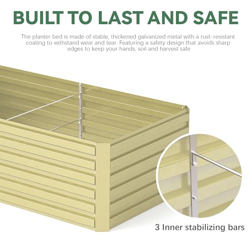 Galvanized Raised Garden Bed 8x4x2ft, Large Metal Planter Box for Outdoor Vegetables, Flowers & Herbs D2106