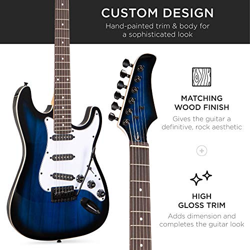 39in Full Size Beginner Electric Guitar Starter Kit with Case and Amp E13920
