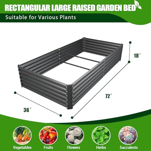 Galvanized Raised Garden Bed Oval Metal Planter Box for Vegetables Flowers U63502