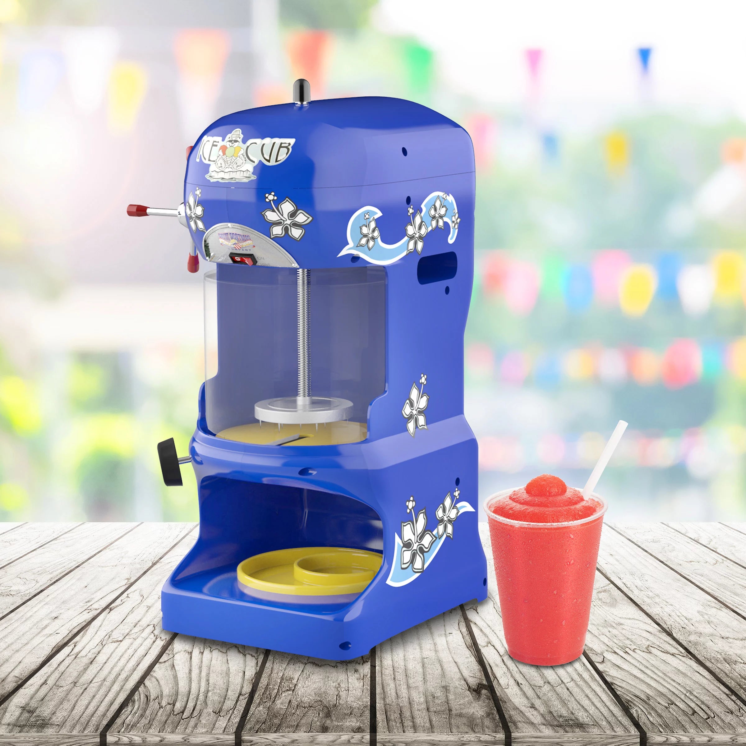 Ice Cube Shaved Ice Machine, Electric Block Ice Shaver & Snow Cone Maker W8067
