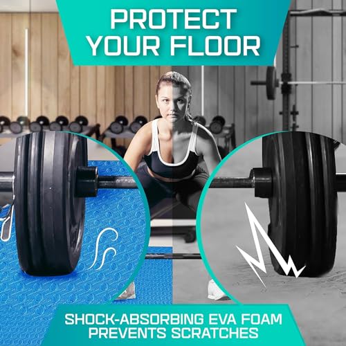 Puzzle Exercise Mat for Home Gym, EVA Interlocking Foam Floor Tiles with Border O344855